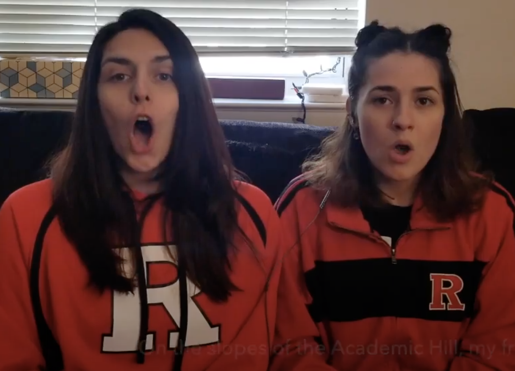 Pictured: students singing from home due to Covid 19